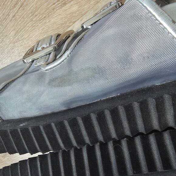 Circus NY by Sam Edelman Silver Black Cris Mesh Sandal sz 9M Summer Buckle - Picture 7 of 9